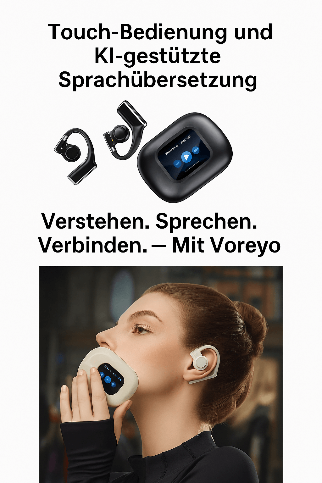 Voreyo Touchscreen-KI-Übersetzungskopfhörer