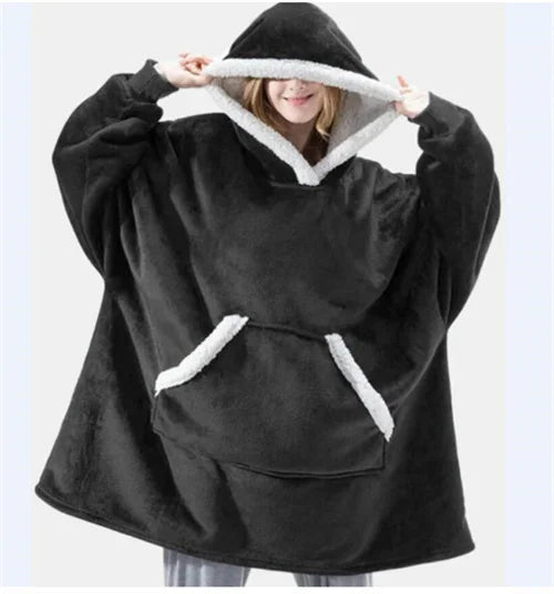 Winter Hoodie Fleece TV-Decke